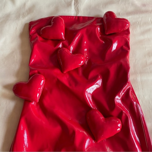 NEW! CULTNAKED- Strapless Love Killa Midi Dess in Red Patent Size Small - Picture 4 of 13